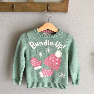 Soft Green Toddler Holiday Knit Sweater